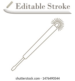 Electricity Test Screwdriver Icon. Editable Stroke Simple Design. Vector Illustration.