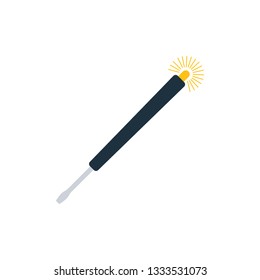 Electricity test screwdriver icon. Flat color design. Vector illustration.
