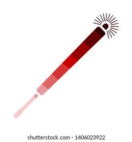 Icono del destornillador de la prueba de electricidad. Diseño de la escalera de color plana. Ilustración vectorial.