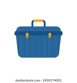 Electricity toolbox kit. Electrician tools, electrician supplies flat vector illustration