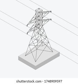An electricity tower vector with design style of isometric. Hope you like it <3