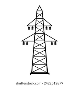 Electricity Tower vector icon on white background