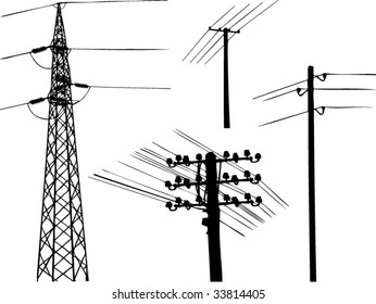 electricity towers silhouette