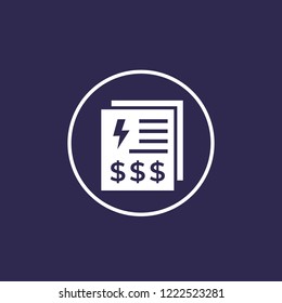 electricity utility bill icon in circle