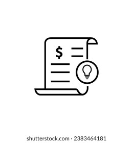 Electricity utility bill icon. Clipart image isolated on white background