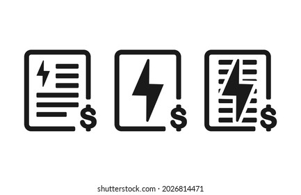 Electricity utility bill. Payment icon. Illustration vector