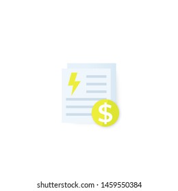 electricity utility bills icon, vector design