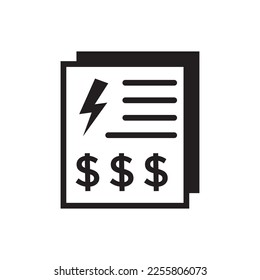 Electricity utility bills, payments icon