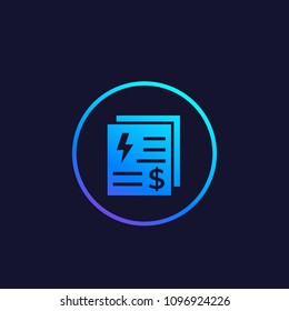 Electricity Utility Bills Vector Icon