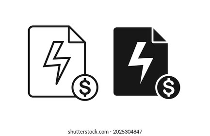 Electricity utility fee bill document. Payment icon. Illustration vector