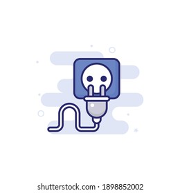Electricity vector filled outline icon style illustration. EPS 10 file 