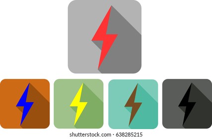 Electricity vector icon flat symbol eco
