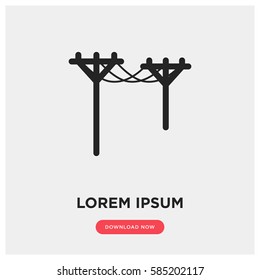 Electricity vector icon, industry symbol. Modern, simple flat vector illustration for web site or mobile app