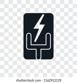 Electricity vector icon isolated on transparent background, Electricity logo concept