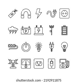 Electricity Vector Icon in Line Style