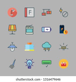 electricity vector icon set