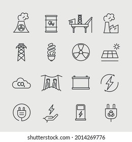 electricity vector icon set hydro recycle radiation electric power icon