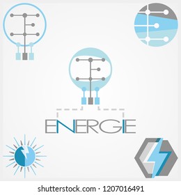 Electricity vector icons concept