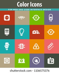 Electricity vector icons for user interface design