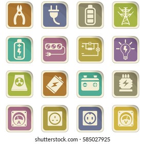 electricity vector icons for user interface design