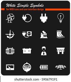electricity vector icons for user interface design