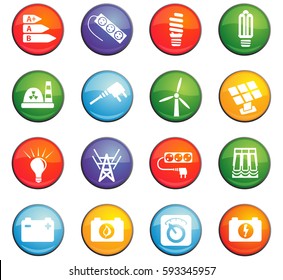 electricity vector icons for user interface design