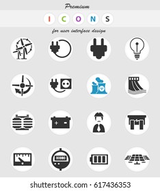 electricity vector icons for user interface design