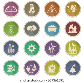 electricity vector icons for user interface design