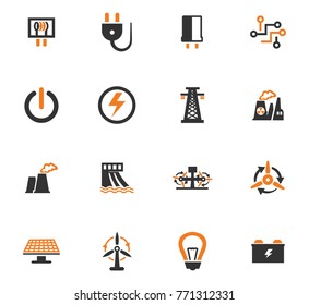 Electricity vector icons for user interface design