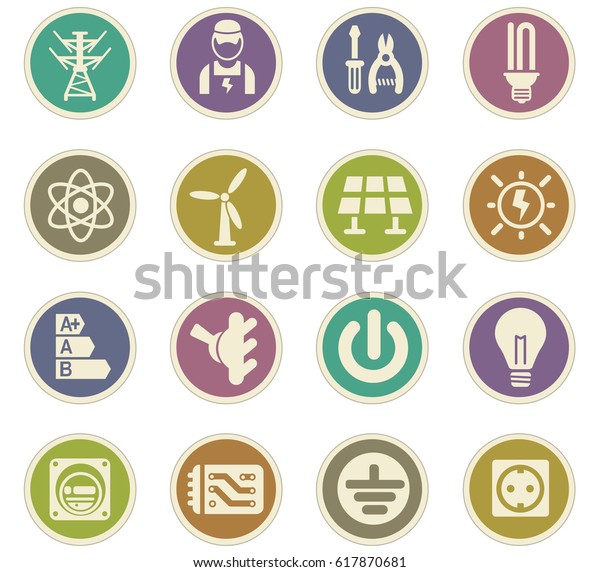 Electricity Vector Icons User Interface Design Stock Vector (Royalty ...