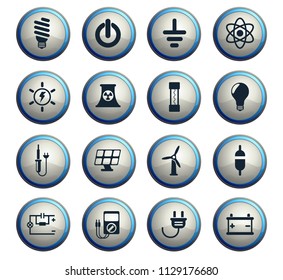 electricity vector icons for web and user interface design