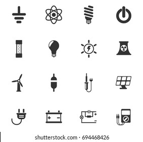 electricity vector icons for web and user interface design