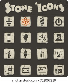 electricity vector icons for web and user interface design