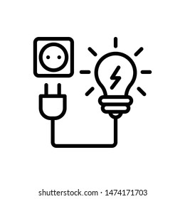 Electricity vector line icon