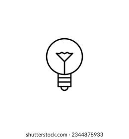 Electricity Vector Line Sign for Adverts. Perfect for web sites, books, stores, shops. Editable stroke in minimalistic outline style