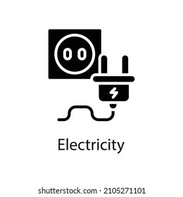 Electricity vector Solid icon for web isolated on white background EPS 10 file