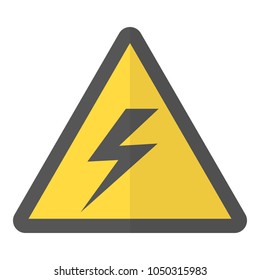 Electricity warning icon. Flat illustration of electricity warning vector icon for web