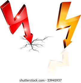 Electricity warning symbols. Vector illustration.