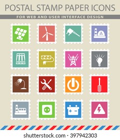 electricity web icons for user interface design