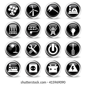 electricity web icons for user interface design
