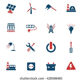 electricity web icons for user interface design