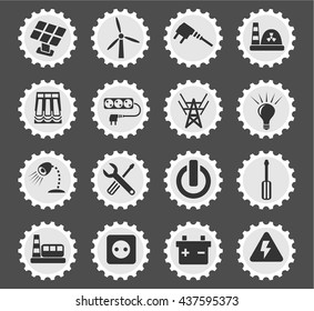 electricity web icons for user interface design