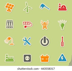 electricity web icons for user interface design