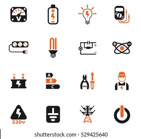 electricity web icons for user interface design