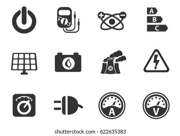 electricity web icons for user interface design