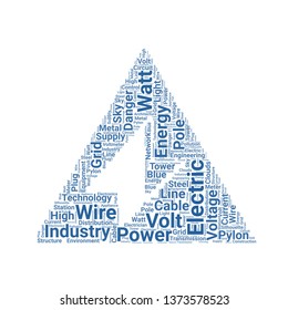 electricity word cloud. tag cloud about electricity