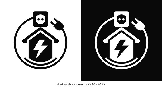 Elektro-Symbol weißer und schwarzer Hintergrundstil