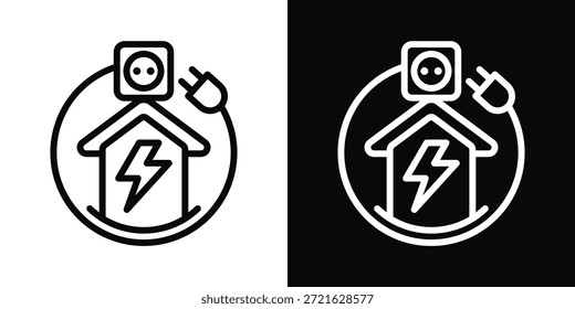 Elektro-Symbol weißer und schwarzer Hintergrundstil
