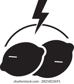 Electrified Twin Citrus Pair with Overhead Voltage Bolt