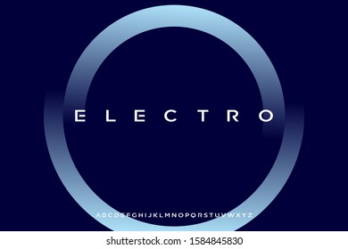 Electro, Abstract technology science alphabet font. digital space typography vector illustration design